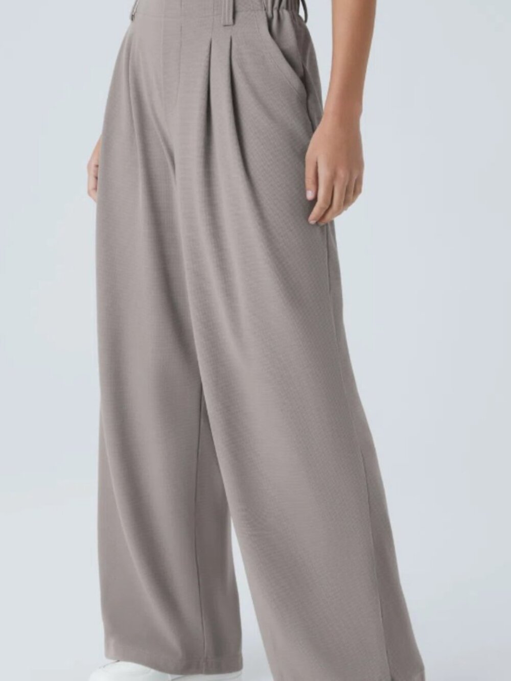 Halara High-Waisted Wide Leg Waffle Pants - Picture 4 of 7